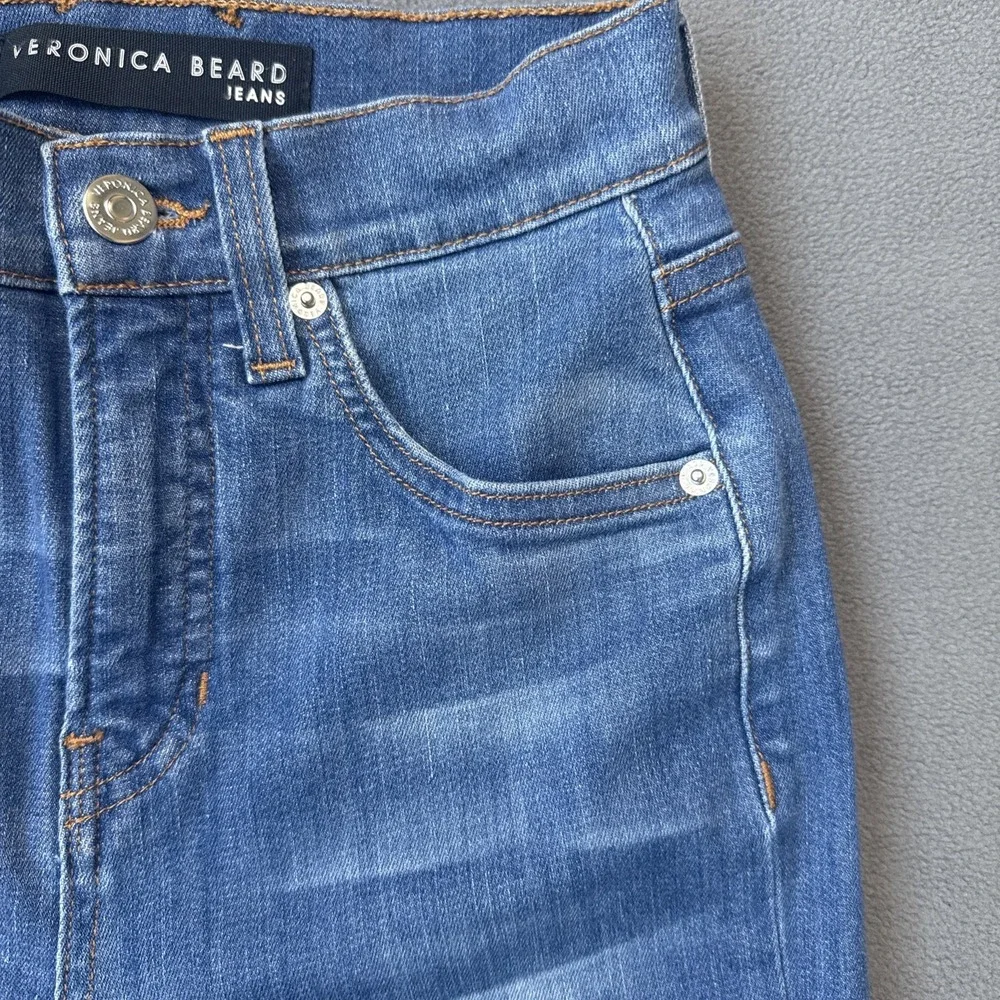 Veronica Beard Jeans Womens 24 Blue Carly Kick Flare High Rise Sunrise Wash Crop